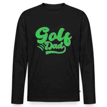 Golf Papa Geschenk - Männer Premium Bio Langarmshirt - Schwarz - Vorne - Nico (187cm)