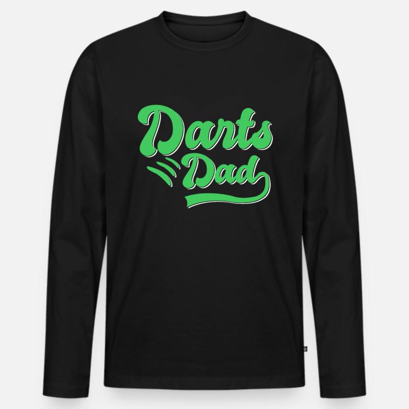 Dart Papa Geschenk - Männer Premium Bio Langarmshirt - Schwarz