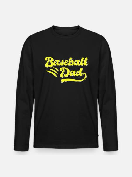 Cadeau Papa Baseball - T-shirt manches longues Premium bio Homme - noir