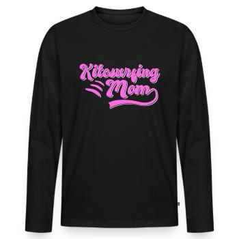 Kite Surfing Mama Gift - Men's Premium Organic Long Sleeve Shirt - black - Front - Nico (187cm)