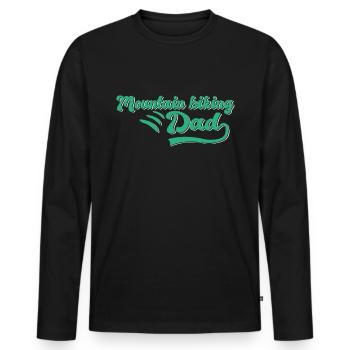 Mountain biking daddy gift - Men's Premium Organic Long Sleeve Shirt - black - Front - Nico (187cm)