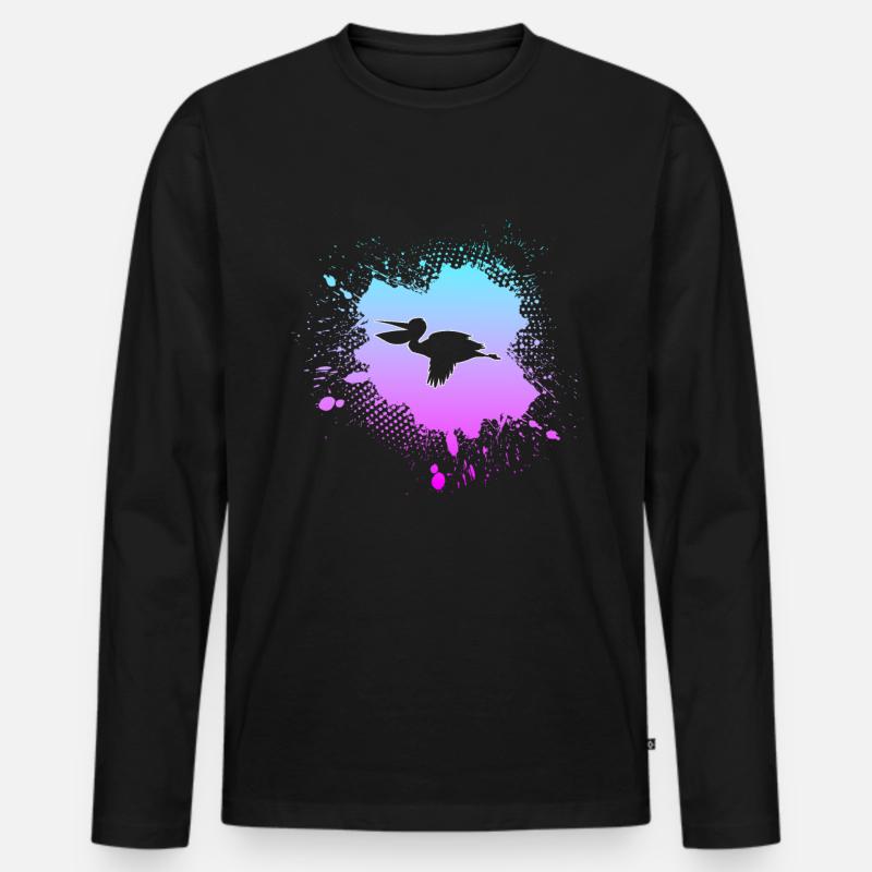 Pelikan - Männer Premium Bio Langarmshirt - Schwarz