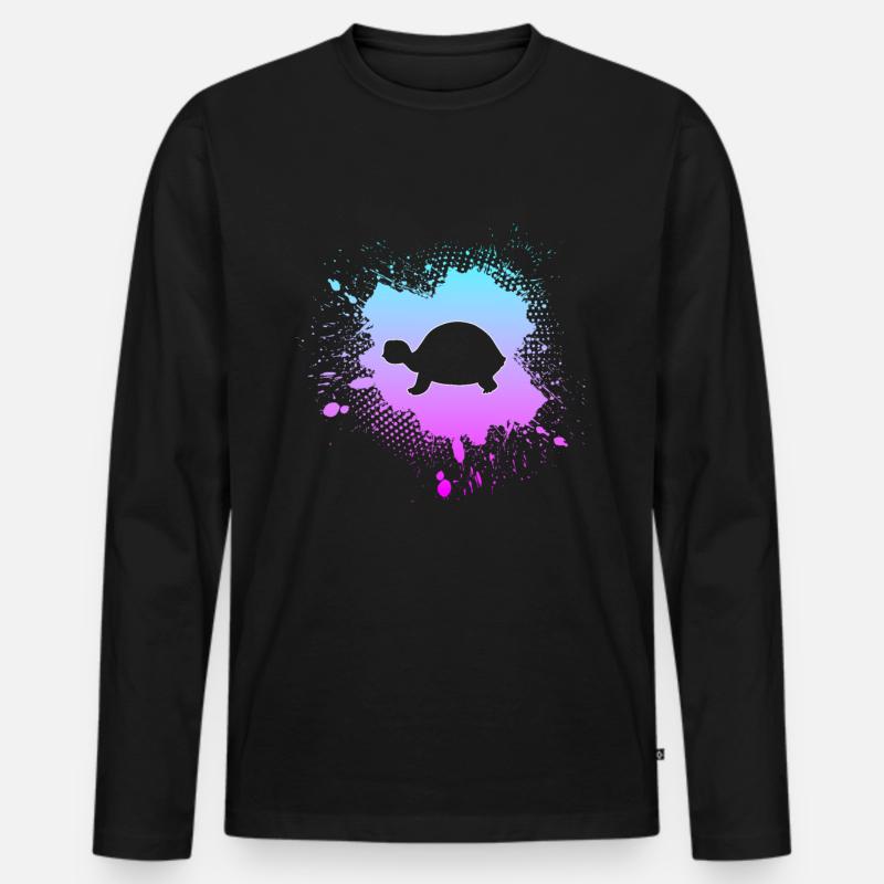 Schildkröte - Männer Premium Bio Langarmshirt - Schwarz