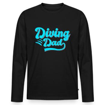 Diving Papa Gift - Men's Premium Organic Long Sleeve Shirt - black - Front - Nico (187cm)