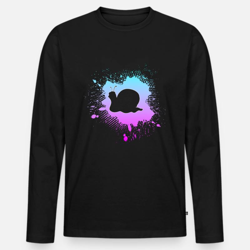 Schnecke - Männer Premium Bio Langarmshirt - Schwarz