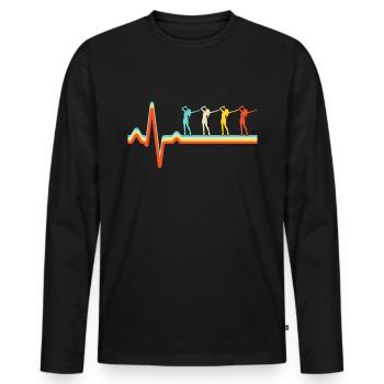 Chanter Retro Heartbeat - T-shirt manches longues Premium bio Homme - noir - Devant - Nico (187cm)
