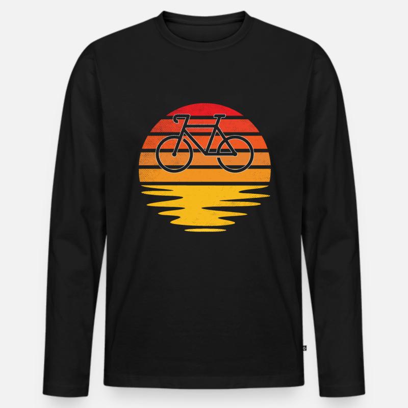 Fahrrad Retro - Männer Premium Bio Langarmshirt - Schwarz