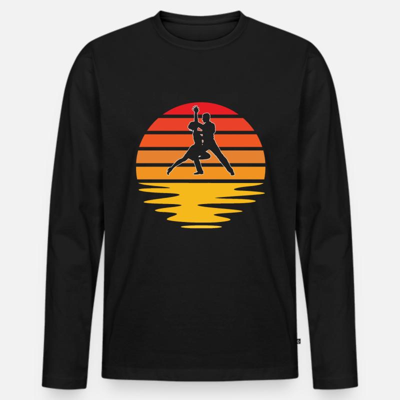 Tanzen Retro - Männer Premium Bio Langarmshirt - Schwarz