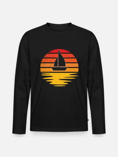 Sailing Retro - Men's Premium Organic Long Sleeve Shirt - black