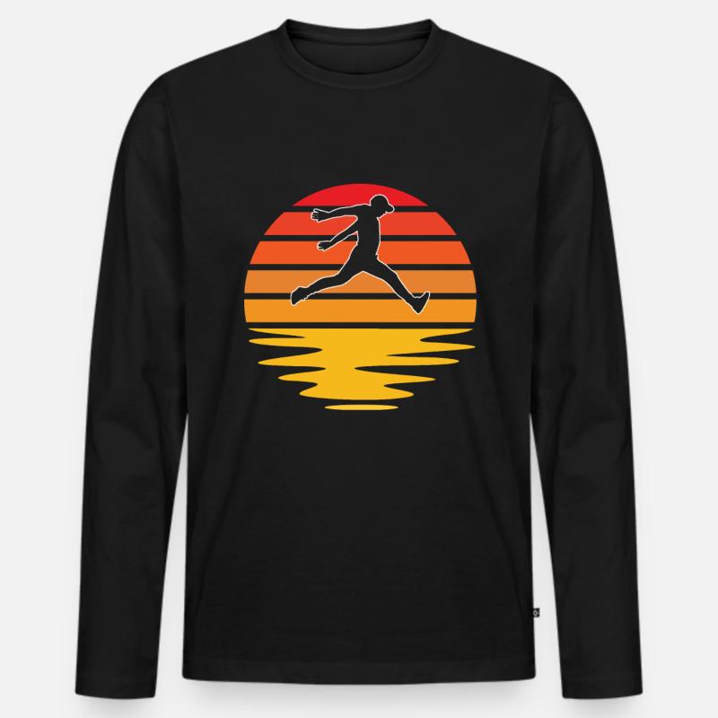 Parkour Retro - Männer Premium Bio Langarmshirt - Schwarz