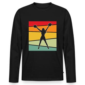 Cheerleading Rétro - T-shirt manches longues Premium bio Homme - noir - Devant - Nico (187cm)