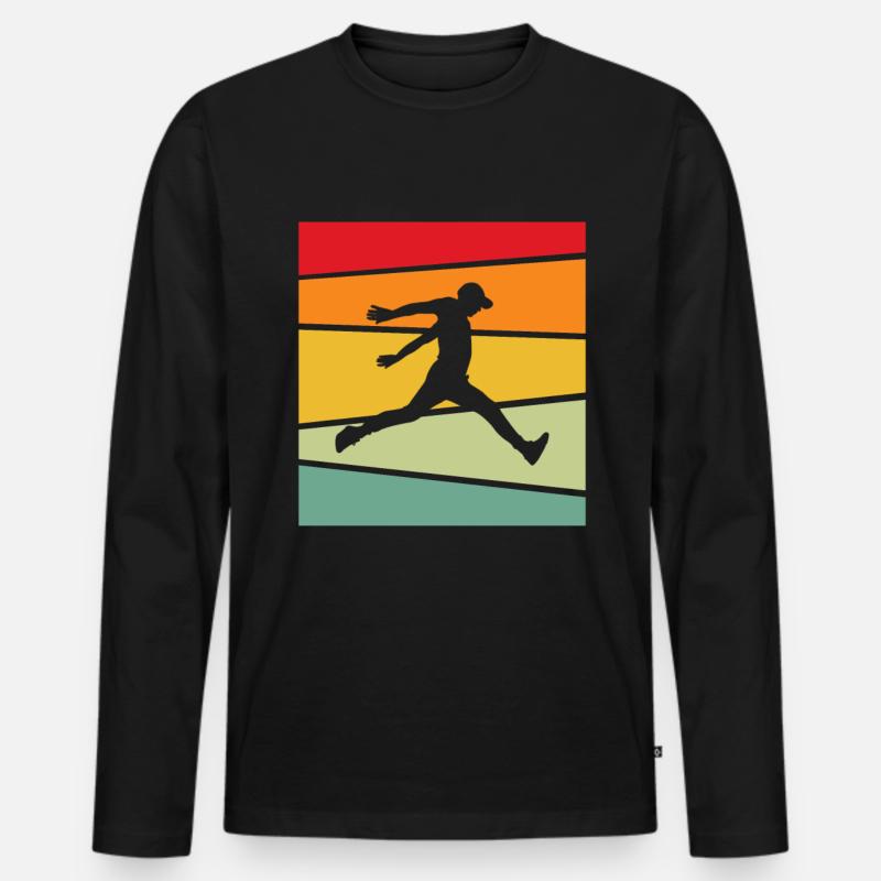 Parkour Retro - Männer Premium Bio Langarmshirt - Schwarz