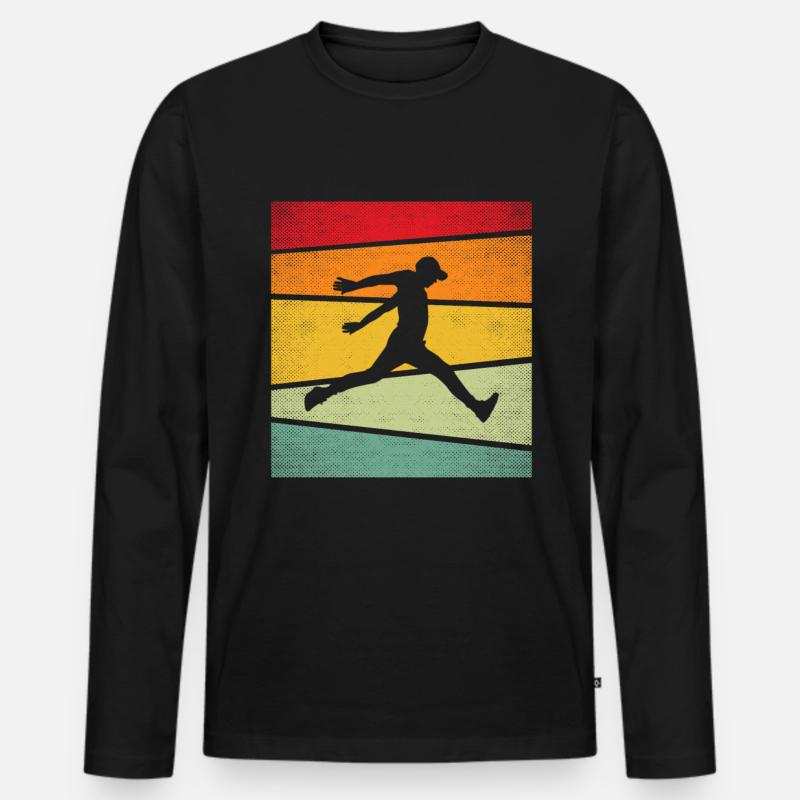 Parkour Retro - Männer Premium Bio Langarmshirt - Schwarz
