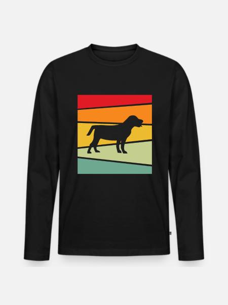 Dog Retro - Men's Premium Organic Long Sleeve Shirt - black