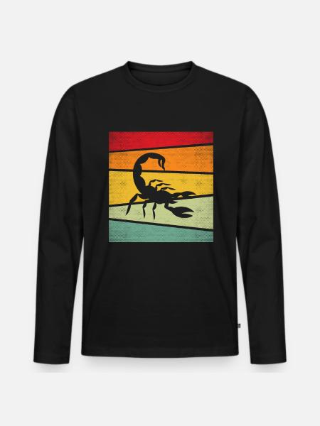 Scorpio Retro - Men's Premium Organic Long Sleeve Shirt - black