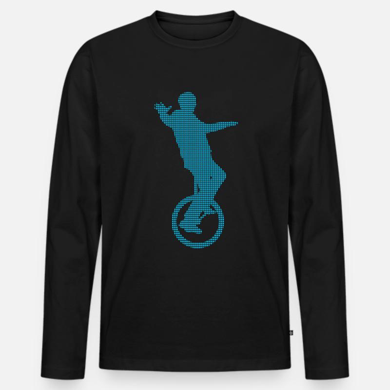 Einrad - Männer Premium Bio Langarmshirt - Schwarz