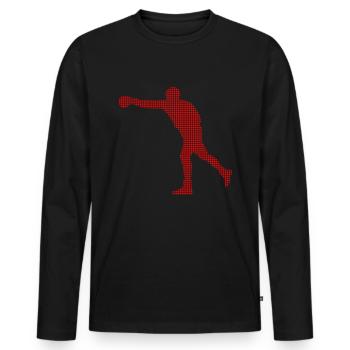 Boxe - T-shirt manches longues Premium bio Homme - noir - Devant - Nico (187cm)