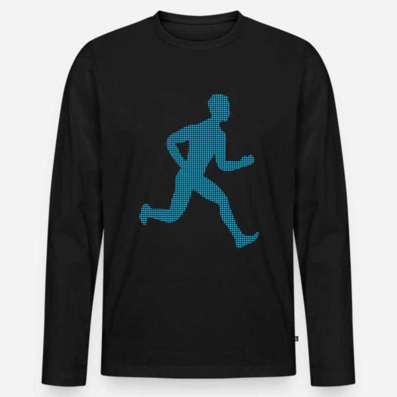 Joggen - Männer Premium Bio Langarmshirt - Schwarz