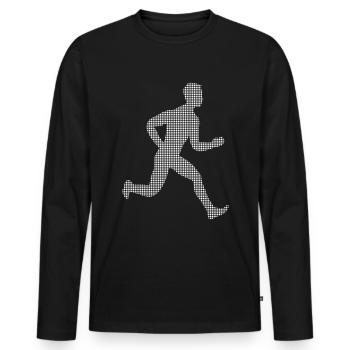 Jog - Men's Premium Organic Long Sleeve Shirt - black - Front - Nico (187cm)