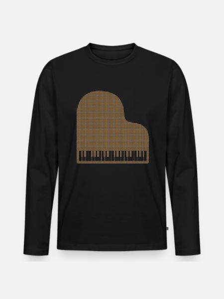 Piano - Men's Premium Organic Long Sleeve Shirt - black