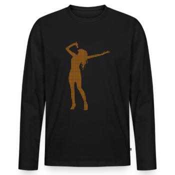 Sing - Men's Premium Organic Long Sleeve Shirt - black - Front - Nico (187cm)