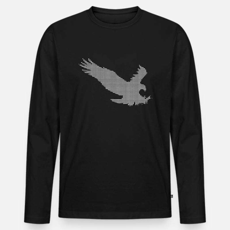 Adler - Männer Premium Bio Langarmshirt - Schwarz