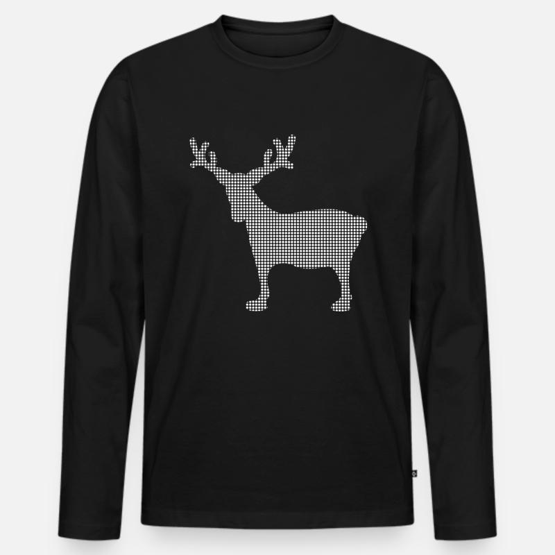 Elch - Männer Premium Bio Langarmshirt - Schwarz