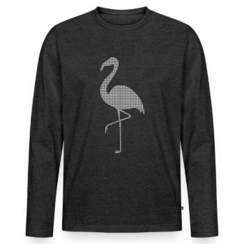 Flamant - T-shirt manches longues Premium bio Homme - anthracite chiné - Devant - Nico (187cm)