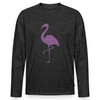 Flamant - T-shirt manches longues Premium bio Homme - anthracite chiné - Devant - Nico (187cm)