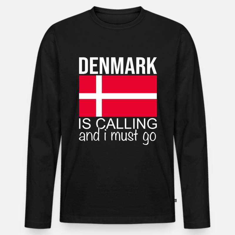 Dänemark Spruch - Männer Premium Bio Langarmshirt - Schwarz