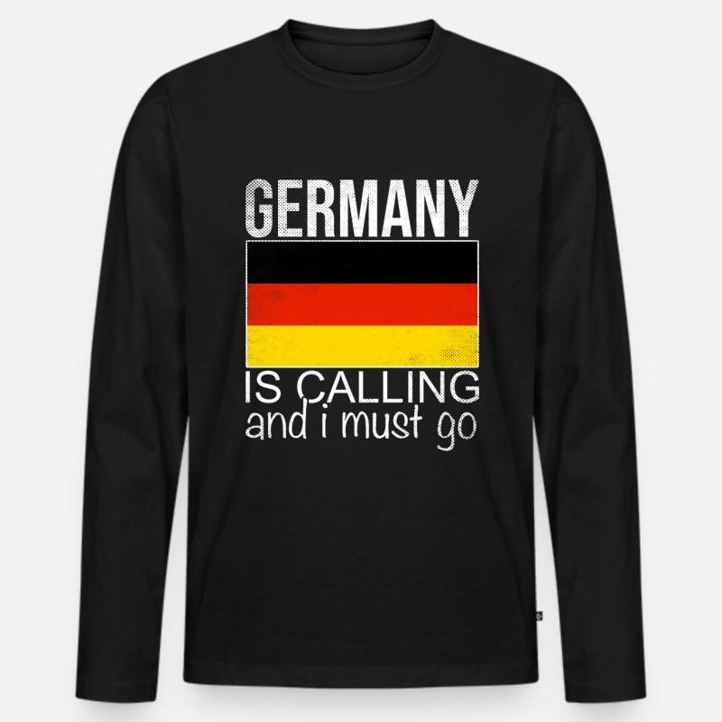 Deutschland Spruch - Männer Premium Bio Langarmshirt - Schwarz