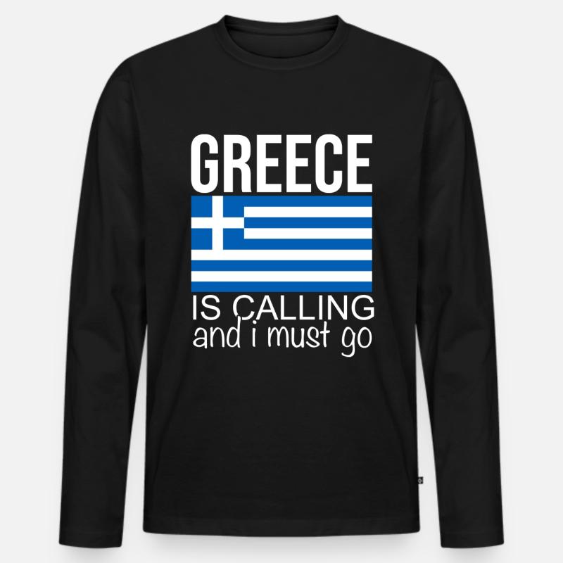 Griechenland Spruch - Männer Premium Bio Langarmshirt - Schwarz