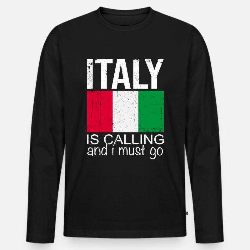 Italien Spruch - Männer Premium Bio Langarmshirt - Schwarz