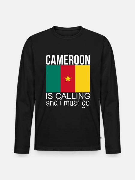 Citation Cameroun - T-shirt manches longues Premium bio Homme - noir