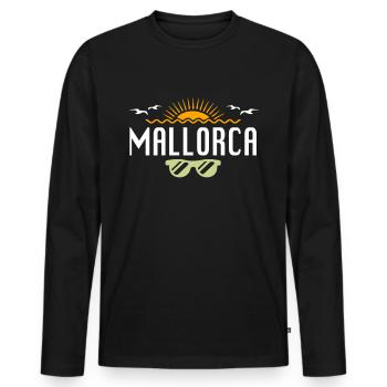 Mallorca - Männer Premium Bio Langarmshirt - Schwarz - Vorne - Nico (187cm)