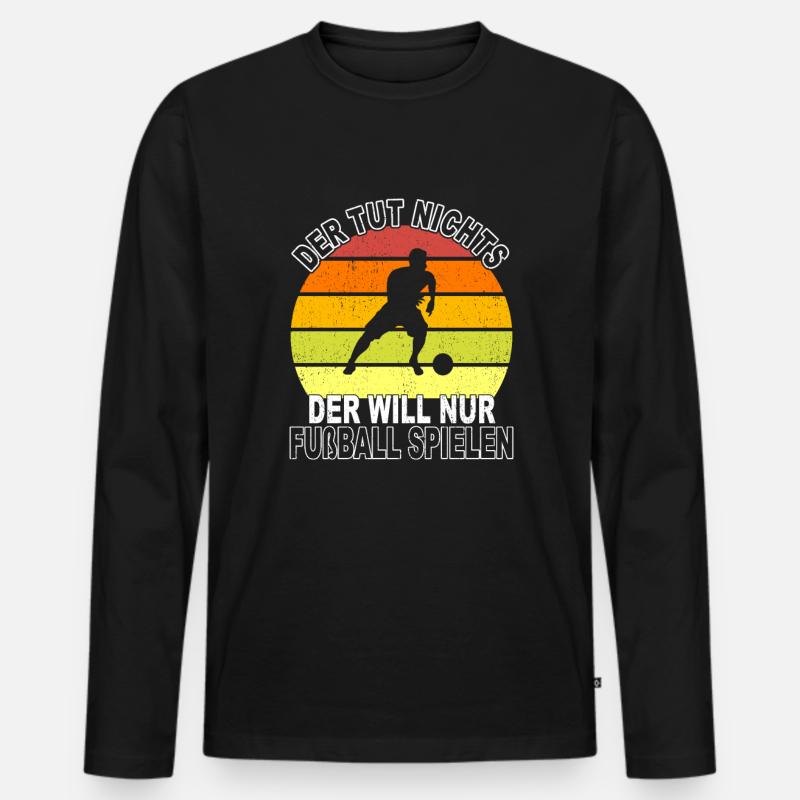 Fußball Spruch - Männer Premium Bio Langarmshirt - Schwarz