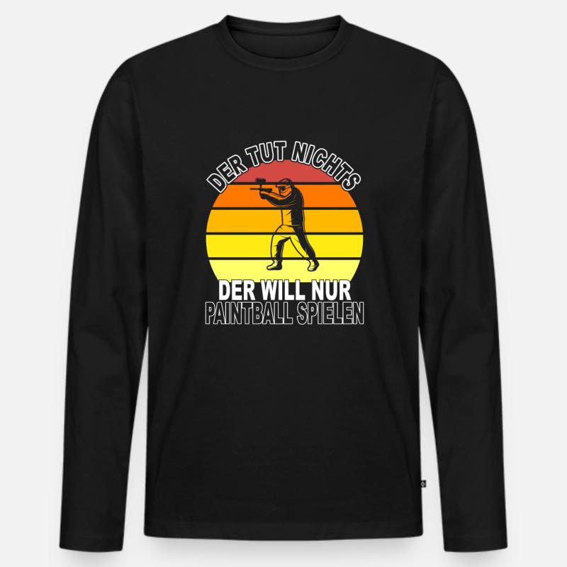 Paintball Spruch - Männer Premium Bio Langarmshirt - Schwarz