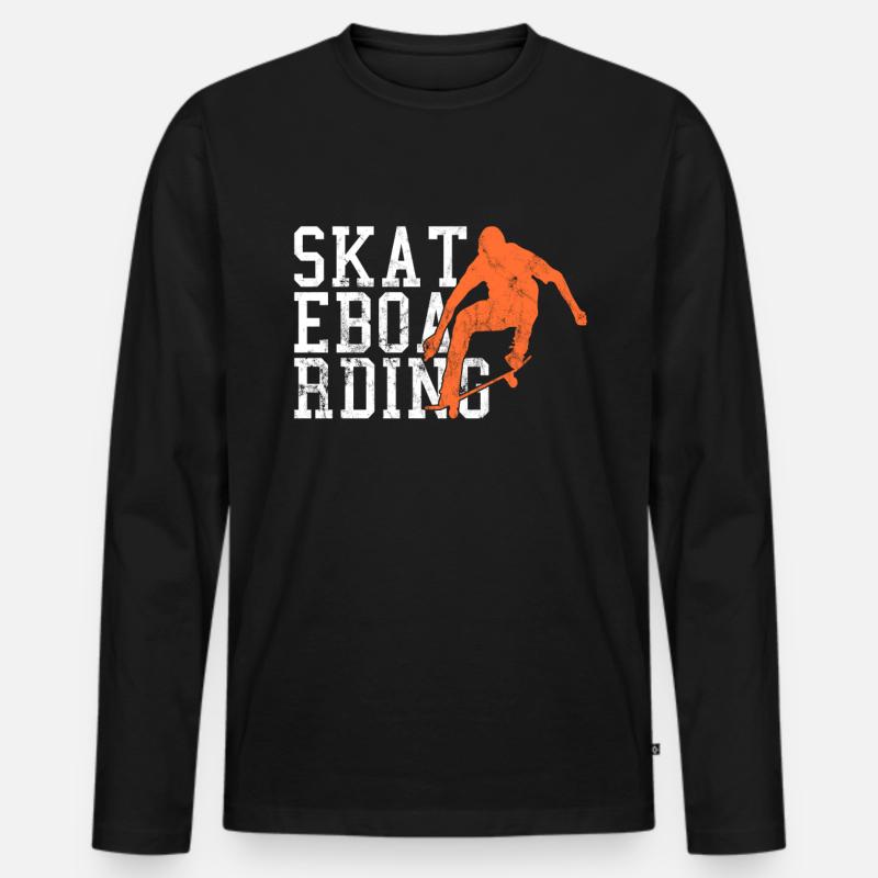 Skateboarding - Männer Premium Bio Langarmshirt - Schwarz