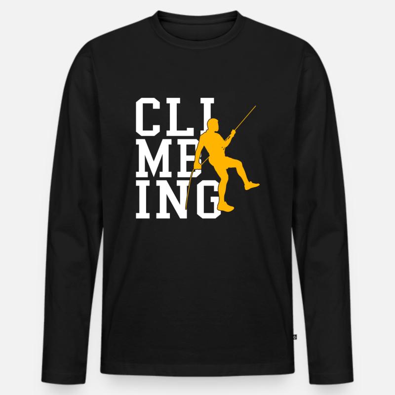 Klettern - Männer Premium Bio Langarmshirt - Schwarz