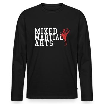 Arts martiaux - T-shirt manches longues Premium bio Homme - noir - Devant - Nico (187cm)