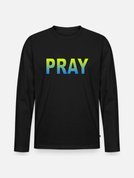 Ukraine pray - Men's Premium Organic Long Sleeve Shirt - black