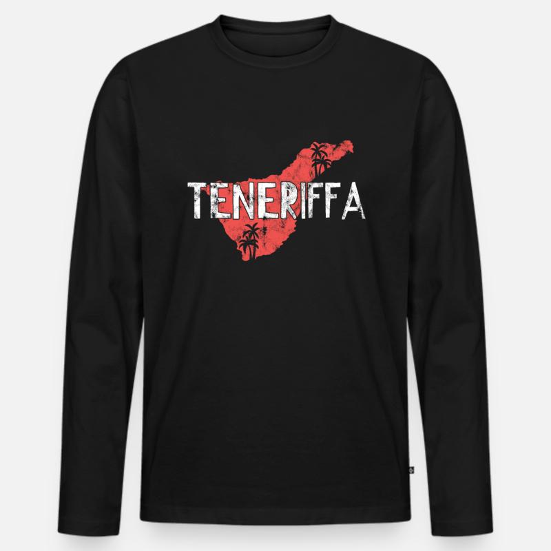 Teneriffa - Männer Premium Bio Langarmshirt - Schwarz