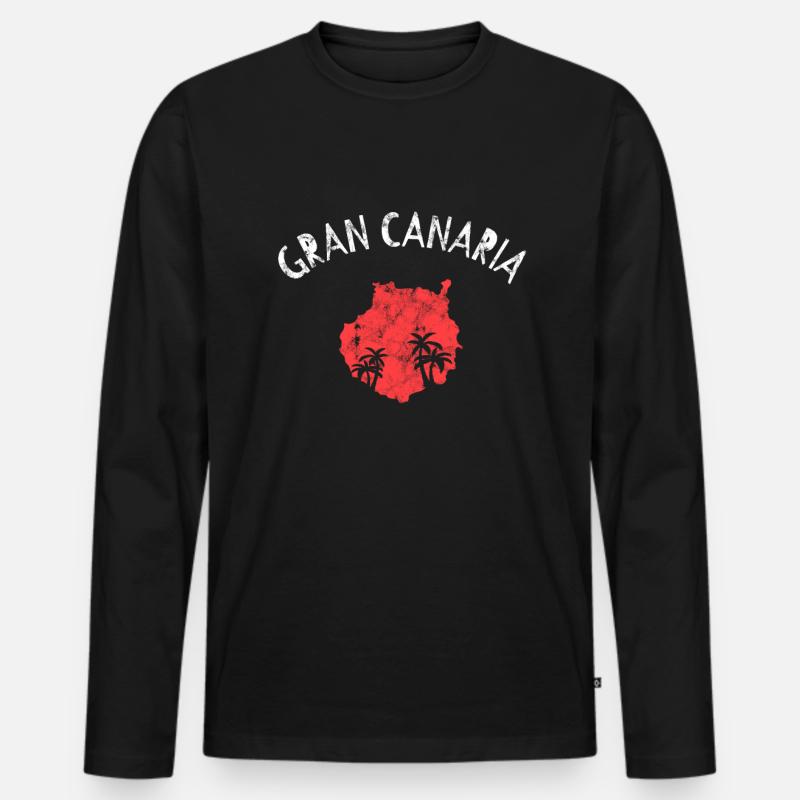 Gran Canaria - Männer Premium Bio Langarmshirt - Schwarz