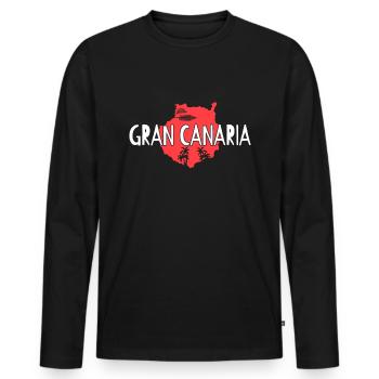 Gran Canaria - Männer Premium Bio Langarmshirt - Schwarz - Vorne - Nico (187cm)