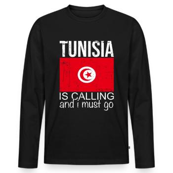 Tunisia - Men's Premium Organic Long Sleeve Shirt - black - Front - Nico (187cm)