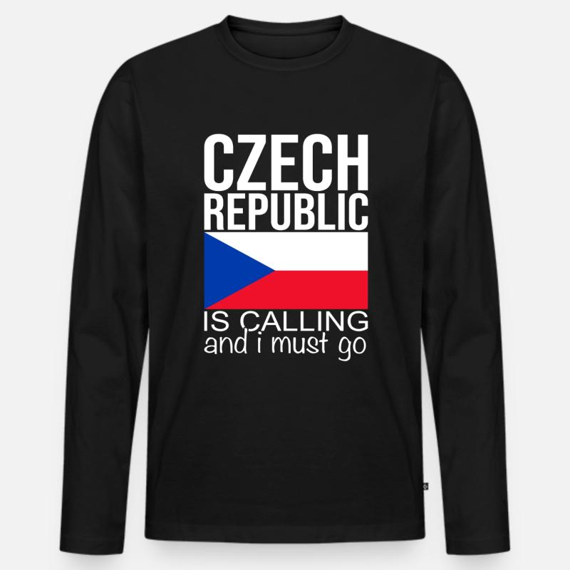 Tschechien - Männer Premium Bio Langarmshirt - Schwarz