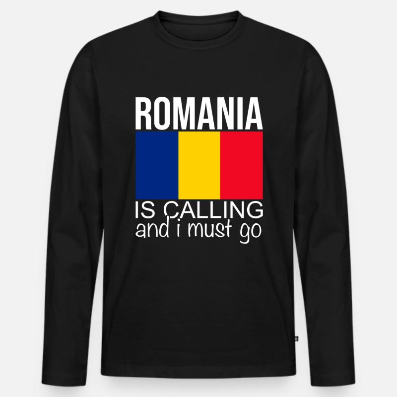 Rumänien Spruch - Männer Premium Bio Langarmshirt - Schwarz