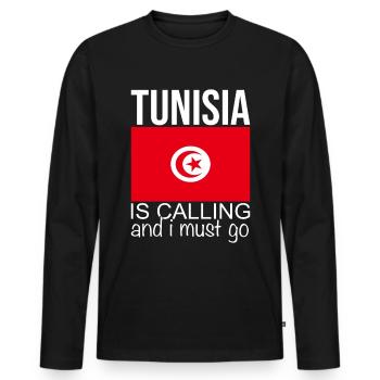 Tunisia - Men's Premium Organic Long Sleeve Shirt - black - Front - Nico (187cm)