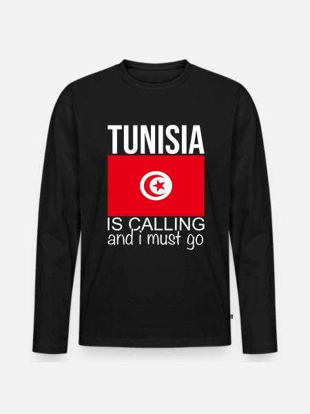 Tunisia - Men's Premium Organic Long Sleeve Shirt - black