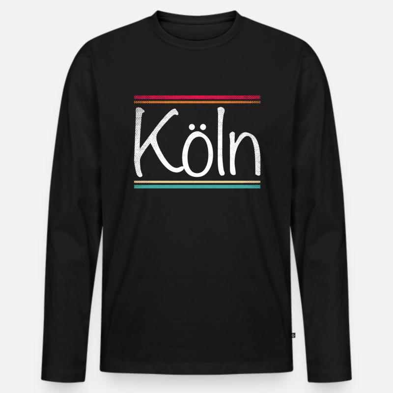 Köln - Männer Premium Bio Langarmshirt - Schwarz